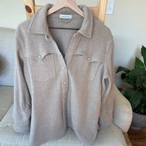 Anine Bing 100% Wool Beige Luke Shirt